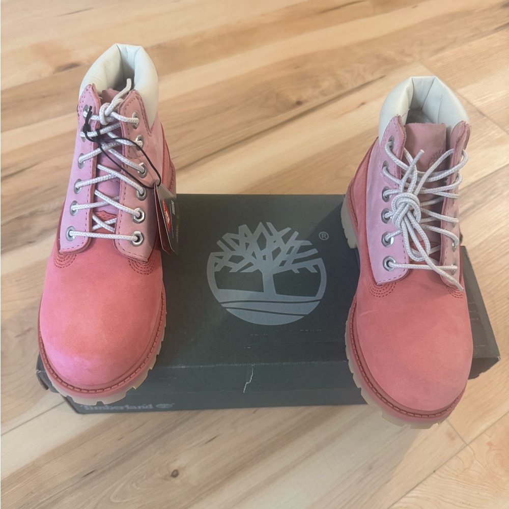 Timberland Kids Pink Lace-Up Boots